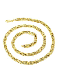 Womens 14K Gold Chain -Solid Byzantine Chain