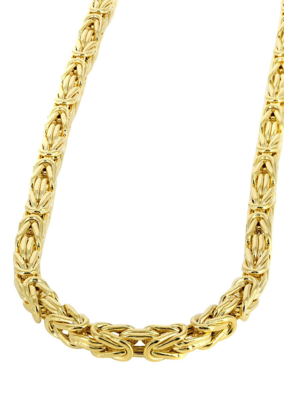 Gold Chain - Womens Italian Byzantine Chain 10K/14K Gold