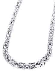 White Gold Chain - Womens Italian Byzantine Chain 10k Gold