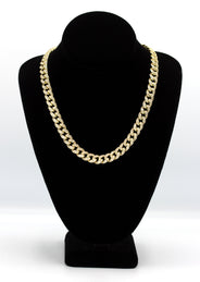 Silver Chain -  Gold Baguette Iced Out Miami Cuban Link Chain