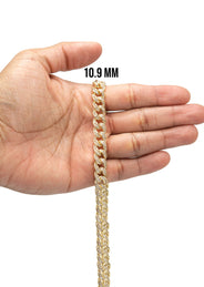 Silver Chain -  Gold Baguette Iced Out Miami Cuban Link Chain
