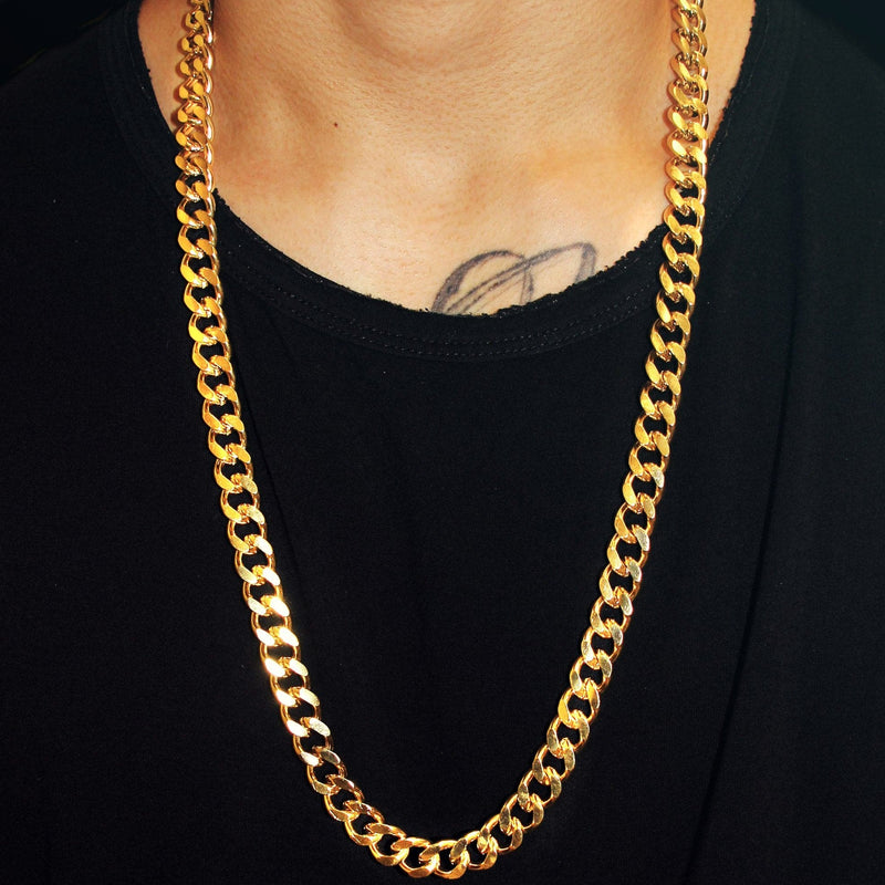 Gold Plated Mens Cuban Curb Chain