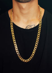 Gold Plated Mens Cuban Curb Chain