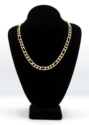 Silver Chain -  Gold Iced Out Figaro Chain
