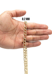 Silver Chain -  Gold Iced Out Figaro Chain