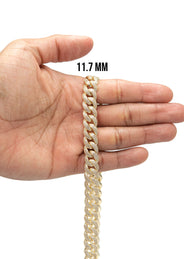 Silver Chain -  Gold Double Row Iced Out Miami Cuban Link Chain