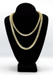 Silver Chain -  Gold Iced Out Franco Chain