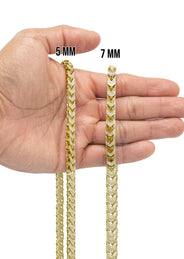Silver Chain -  Gold Iced Out Franco Chain