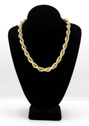 Silver Chain -  Gold Iced Out Rope Chain