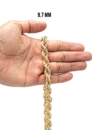 Silver Chain -  Gold Iced Out Rope Chain