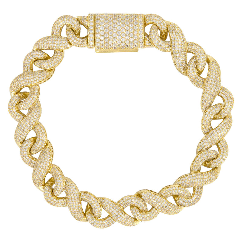 Silver Gold Ice Infinity Link Bracelet