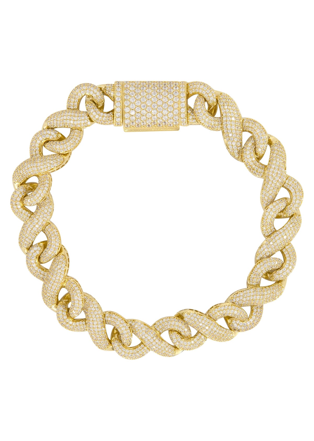 Silver Gold Ice Infinity Link Bracelet