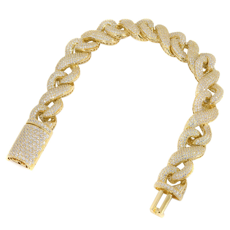 Silver Gold Ice Infinity Link Bracelet