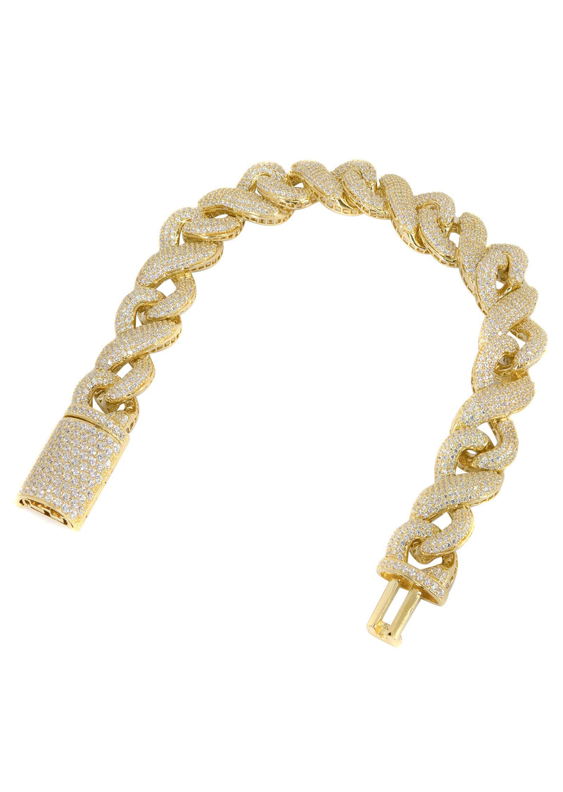 Silver Gold Ice Infinity Link Bracelet