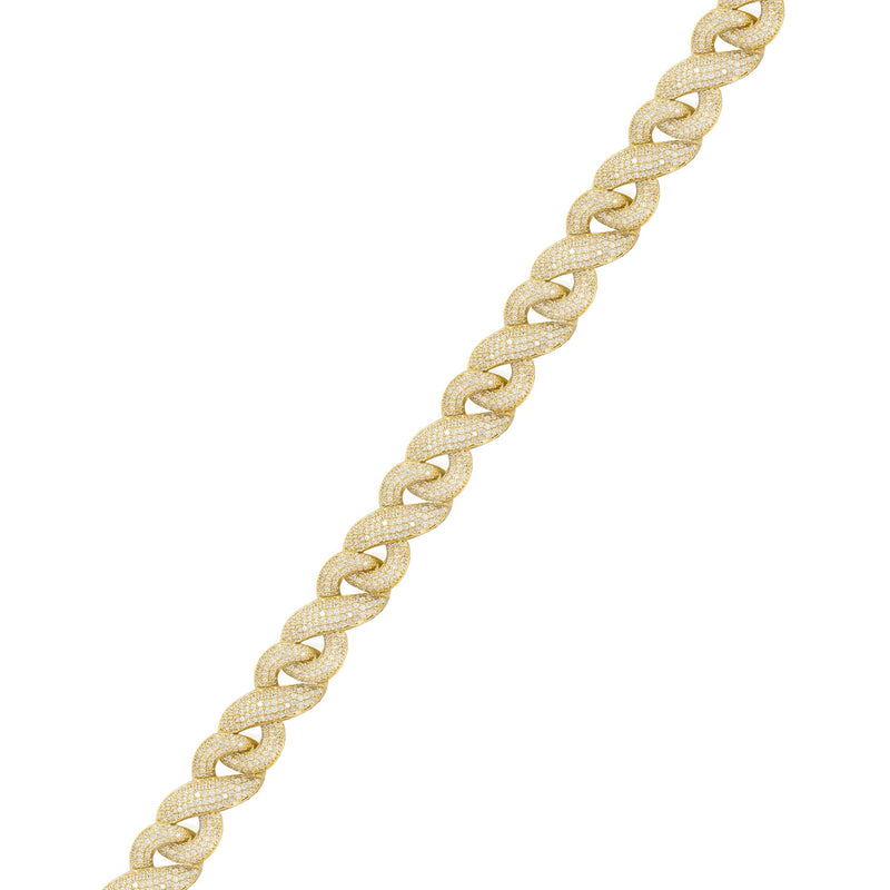 Silver Gold Ice Infinity Link Bracelet