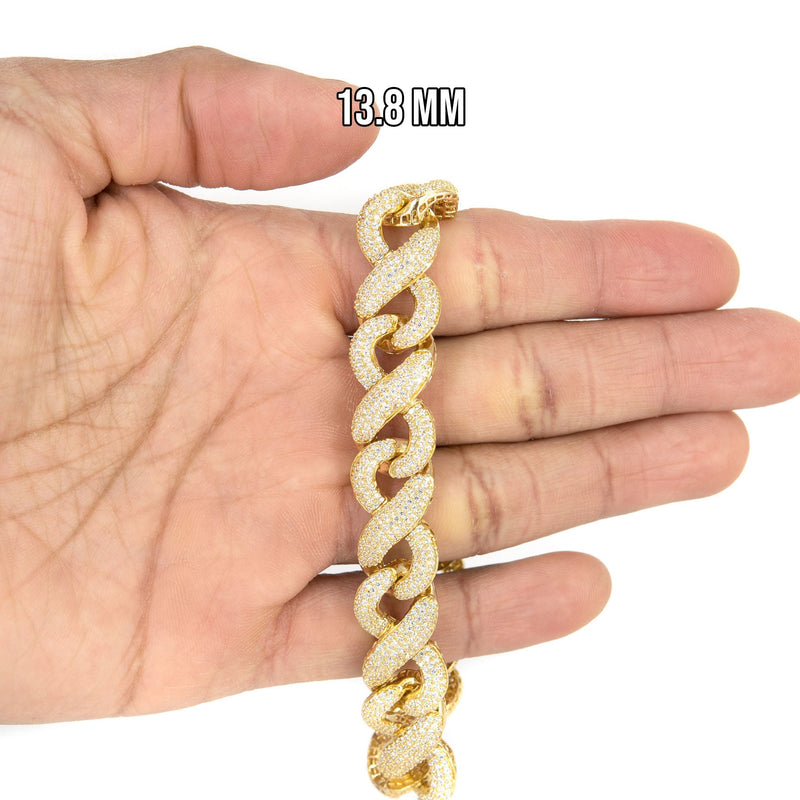 Silver Gold Ice Infinity Link Bracelet