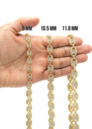 Silver Chain -  Gold Iced Out Puff Chain