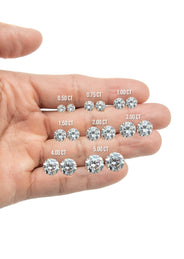 Lab Grown Diamond Stud Earrings - 14K White Gold | 2 Carats