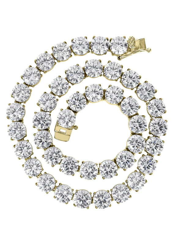 Gold Plated Mens Tennis Chain