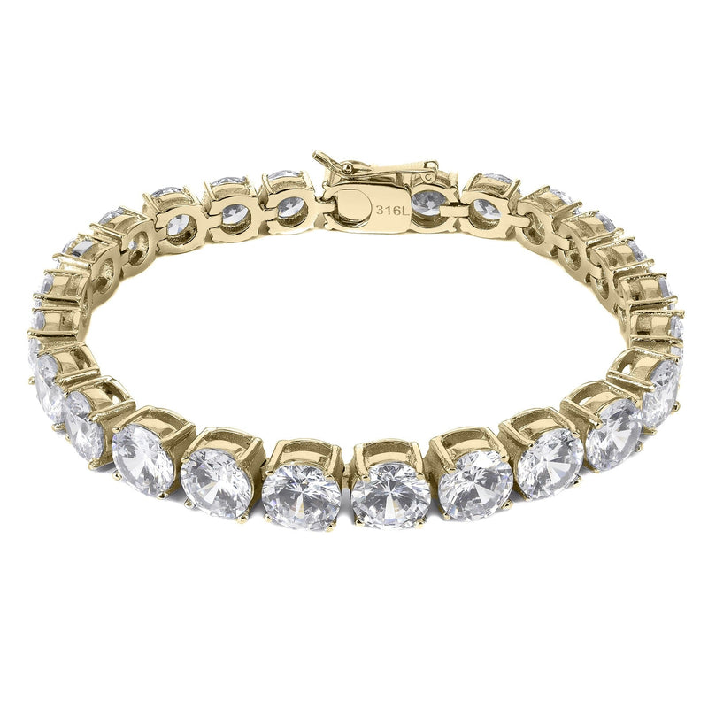 Gold Plated Mens Tennis Bracelet