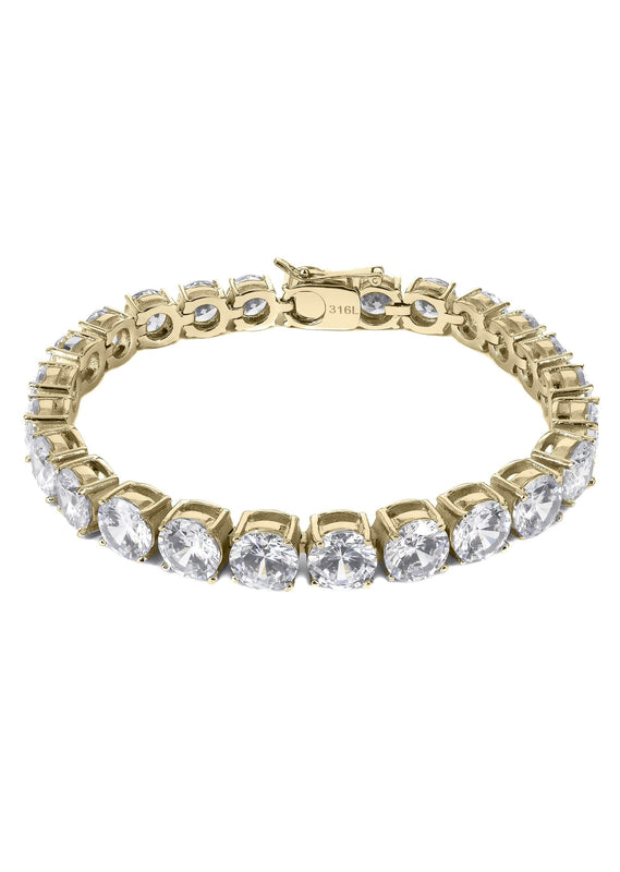 Gold Plated Mens Tennis Bracelet