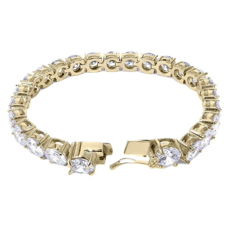Gold Plated Mens Tennis Bracelet