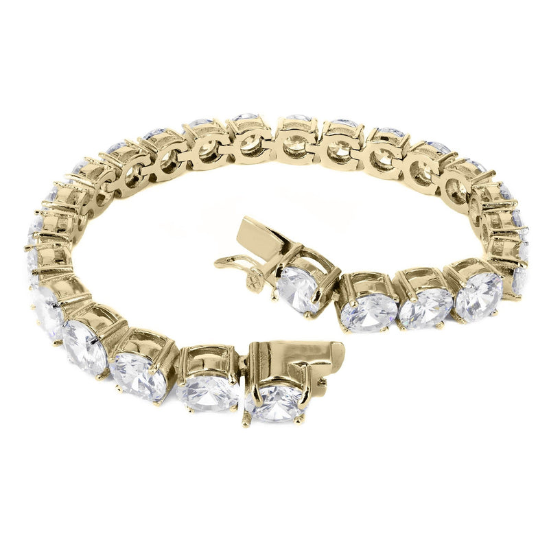 Gold Plated Mens Tennis Bracelet
