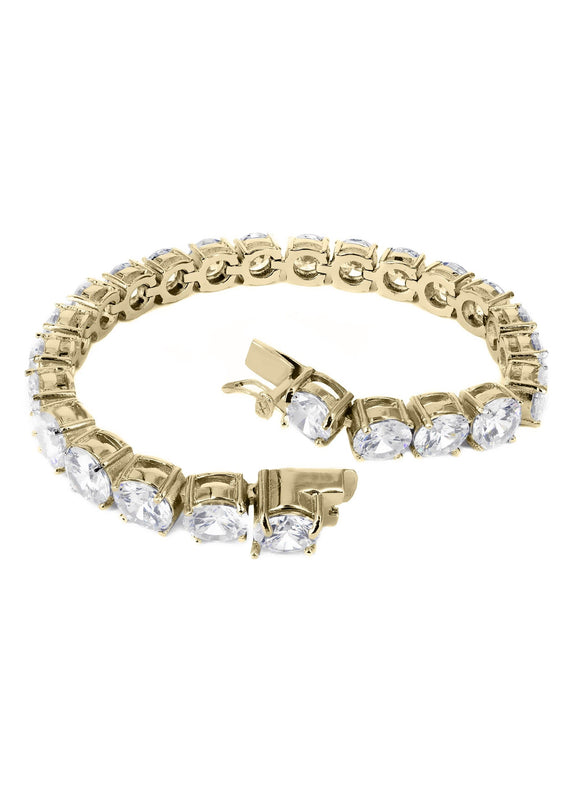 Gold Plated Mens Tennis Bracelet