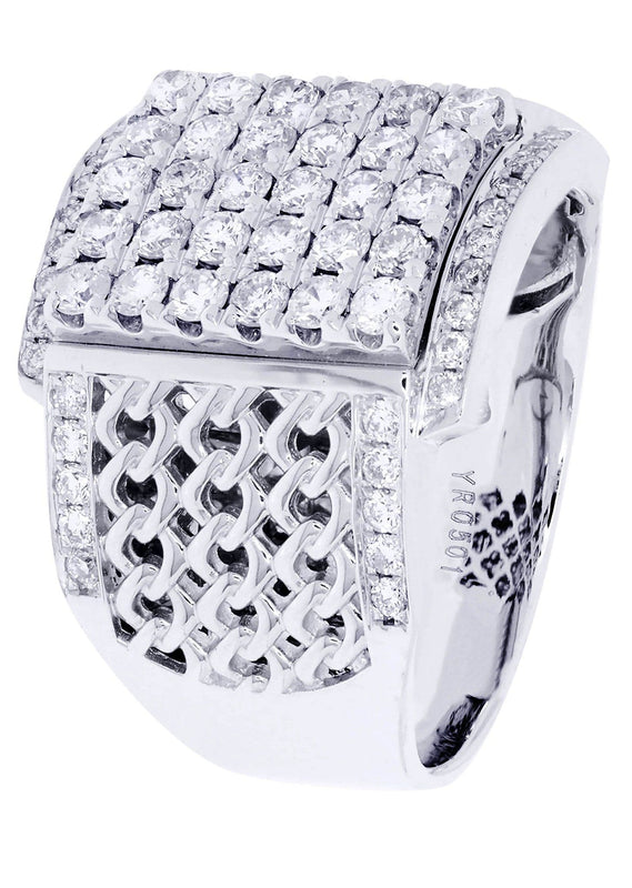 White Gold Mens Diamond Ring| 1.67 Carats| 14.83 Grams