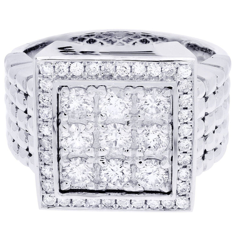 White Gold Mens Diamond Ring| 1.64 Carats| 15.17 Grams