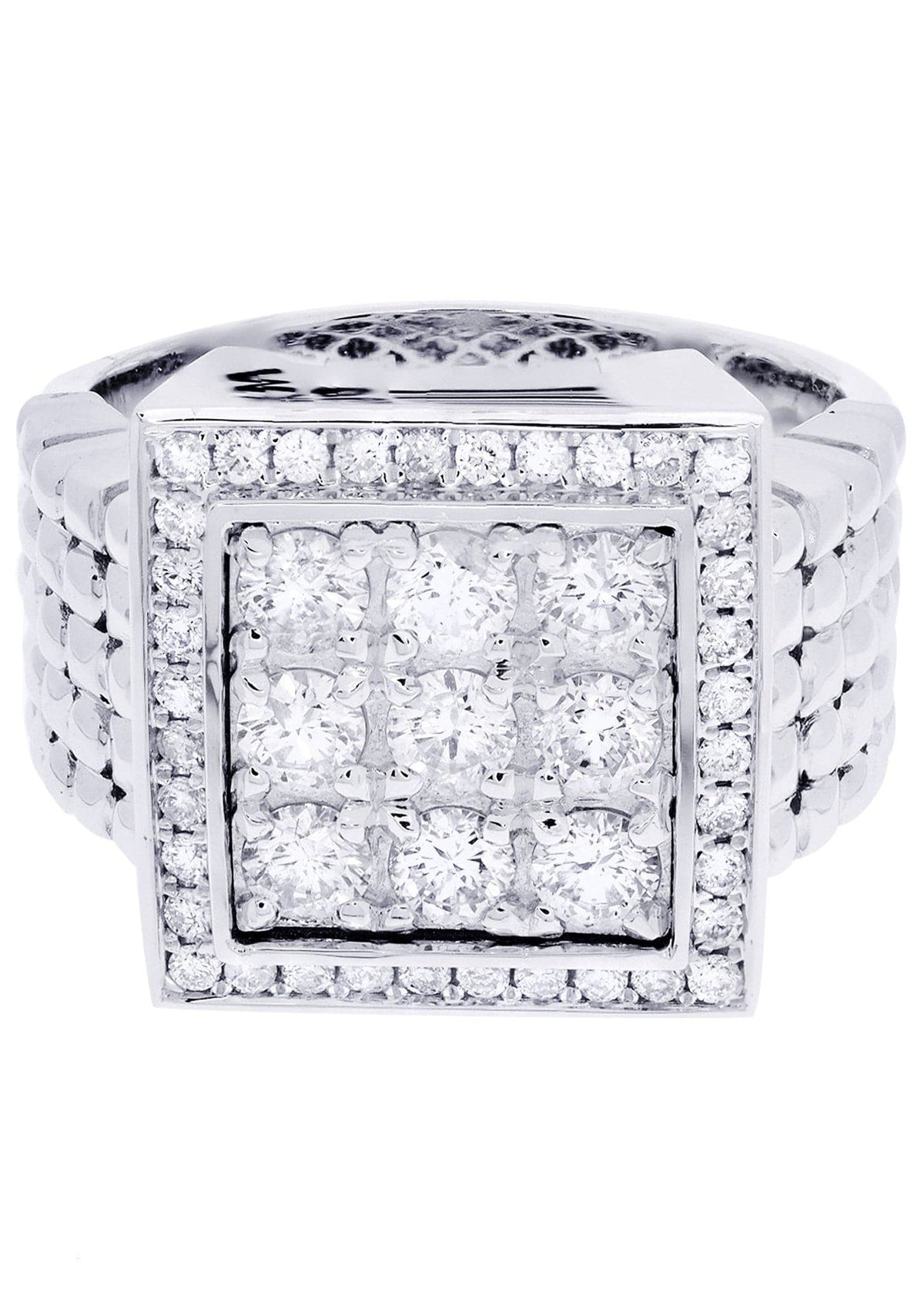 White Gold Mens Diamond Ring| 1.64 Carats| 15.17 Grams