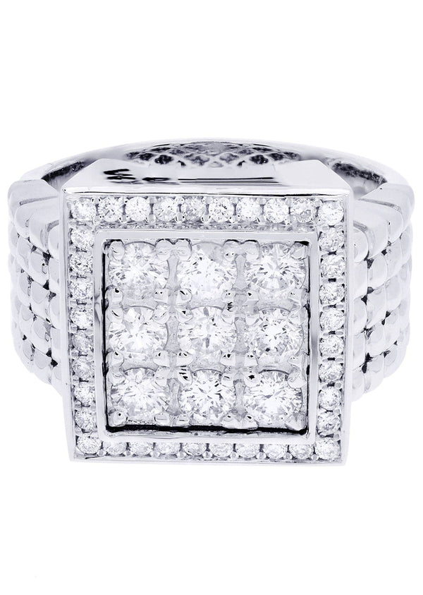 White Gold Mens Diamond Ring| 1.64 Carats| 15.17 Grams