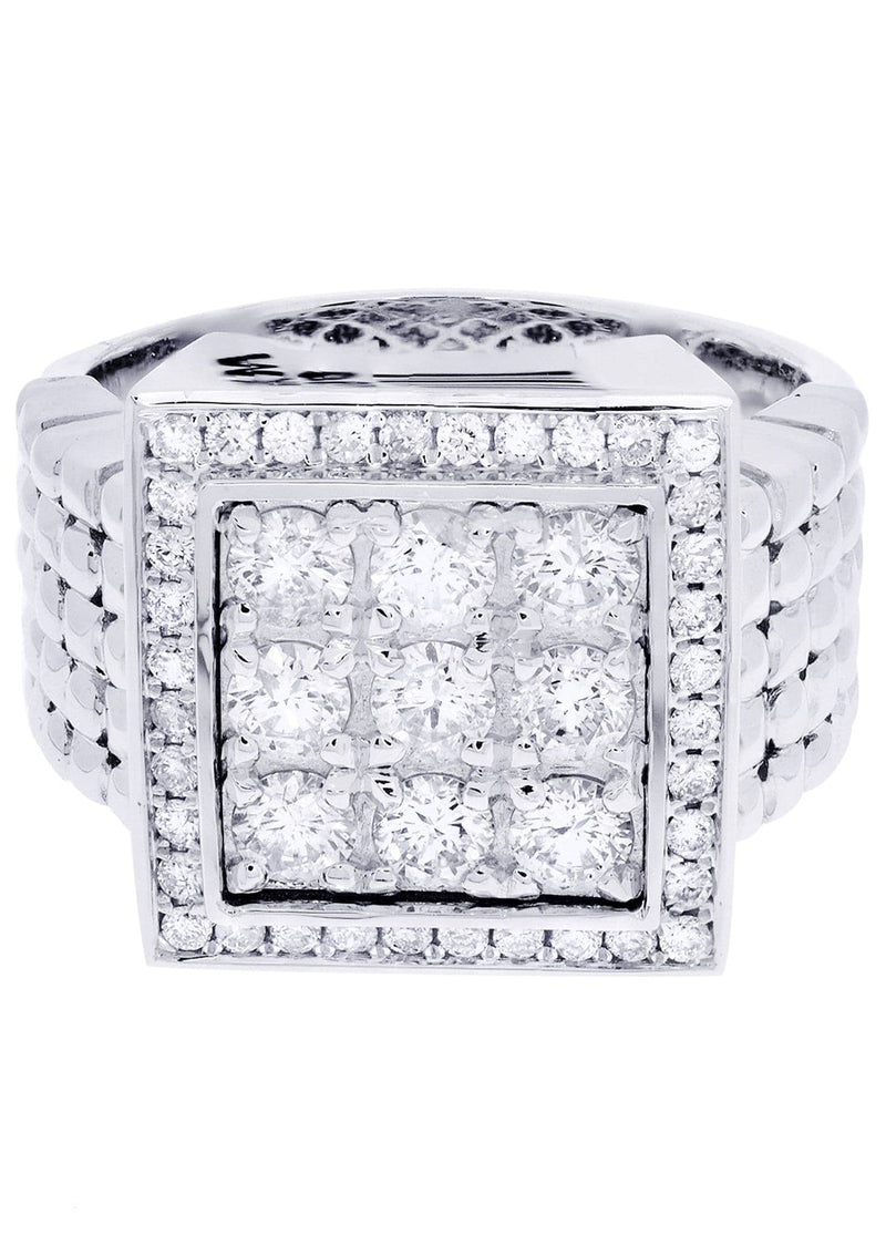 White Gold Mens Diamond Ring| 1.64 Carats| 15.17 Grams