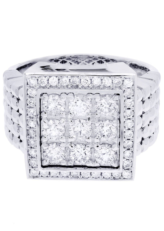 White Gold Mens Diamond Ring| 1.64 Carats| 15.17 Grams