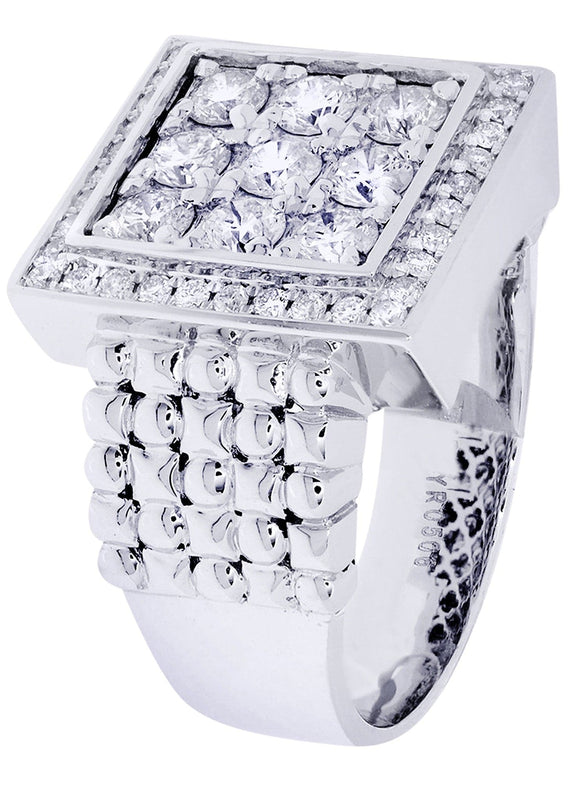 White Gold Mens Diamond Ring| 1.64 Carats| 15.17 Grams