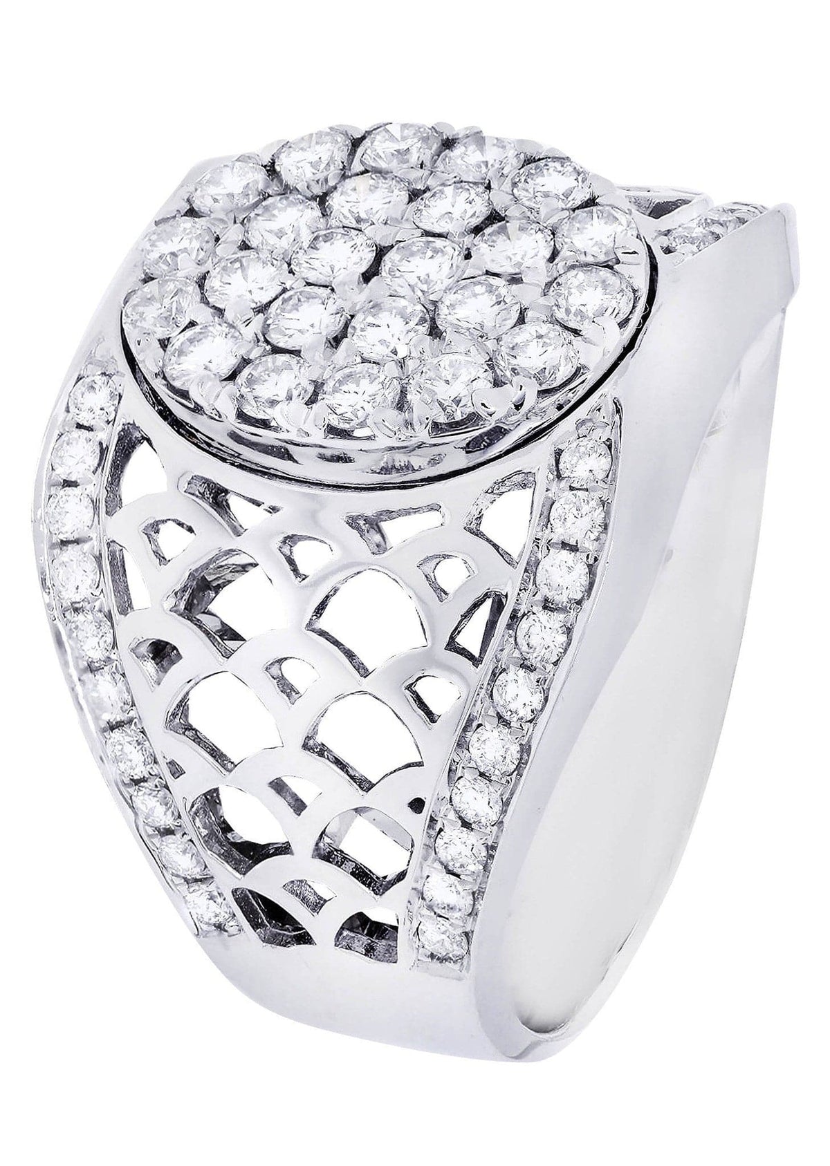 White Gold Mens Diamond Ring| 1.46 Carats| 13.7 Grams