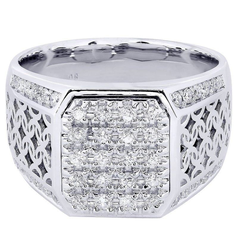 White Gold Mens Diamond Ring| 0.84 Carats| 14.01 Grams