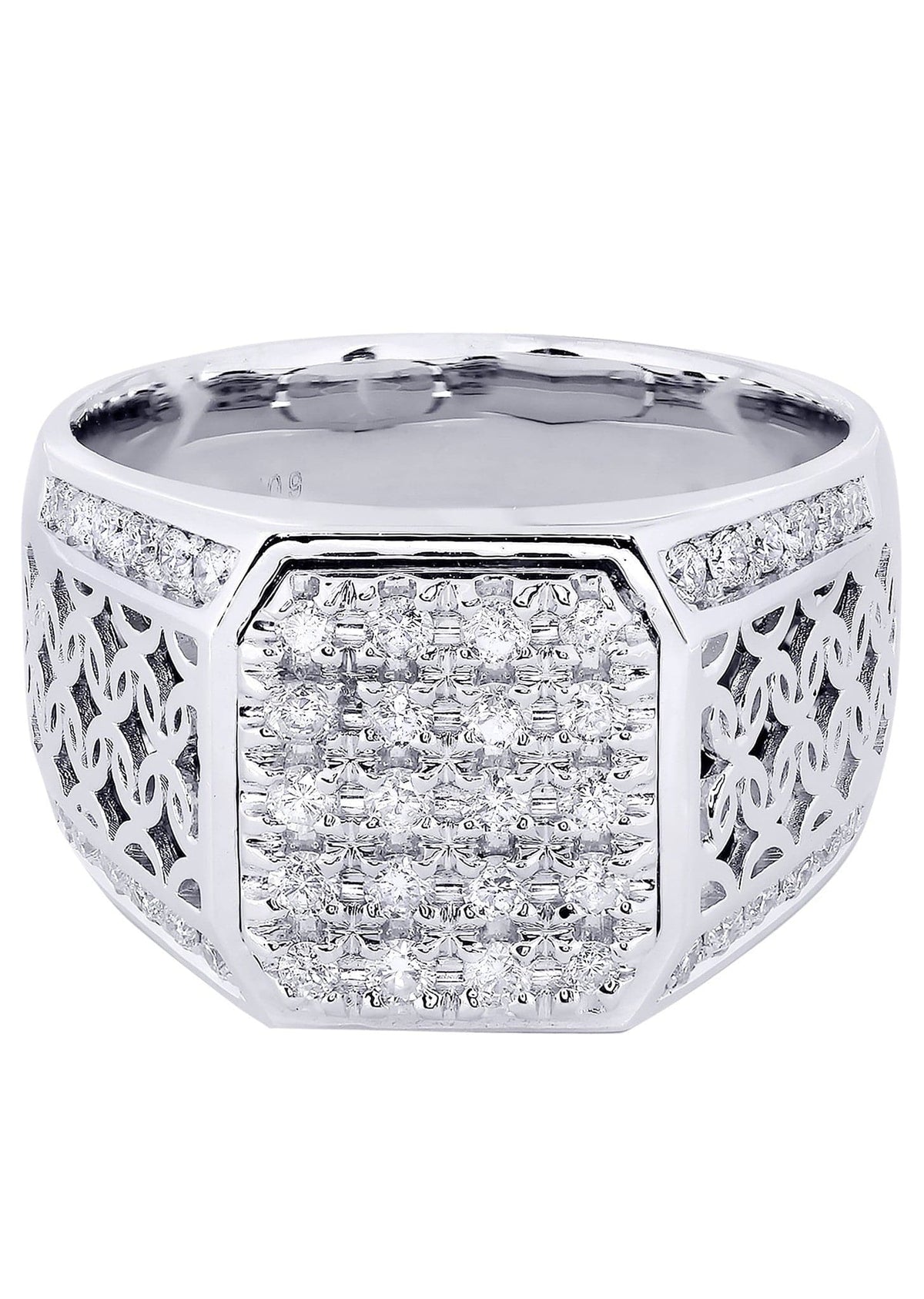 White Gold Mens Diamond Ring| 0.84 Carats| 14.01 Grams