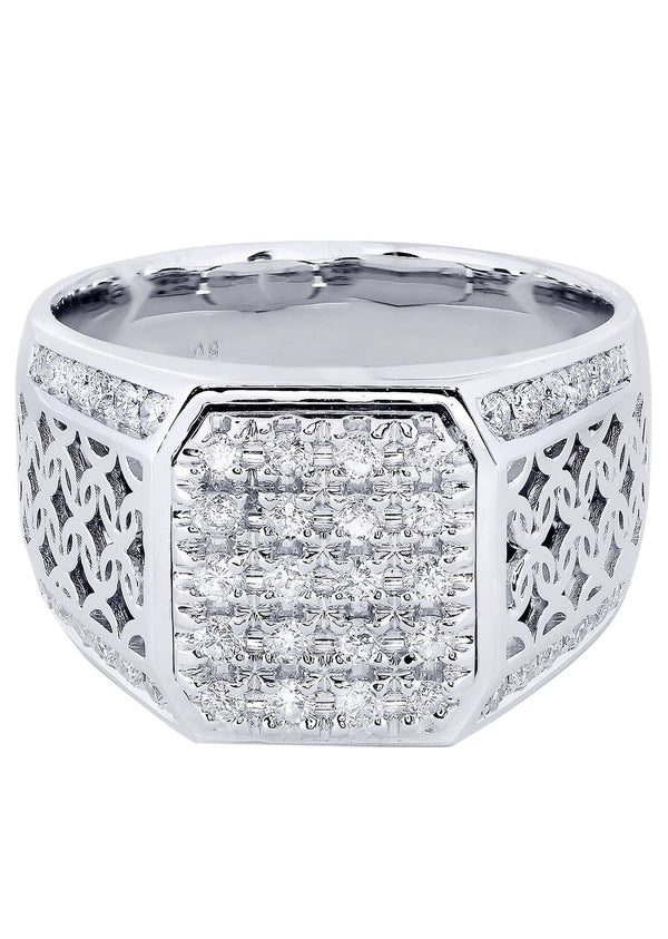 White Gold Mens Diamond Ring| 0.84 Carats| 14.01 Grams