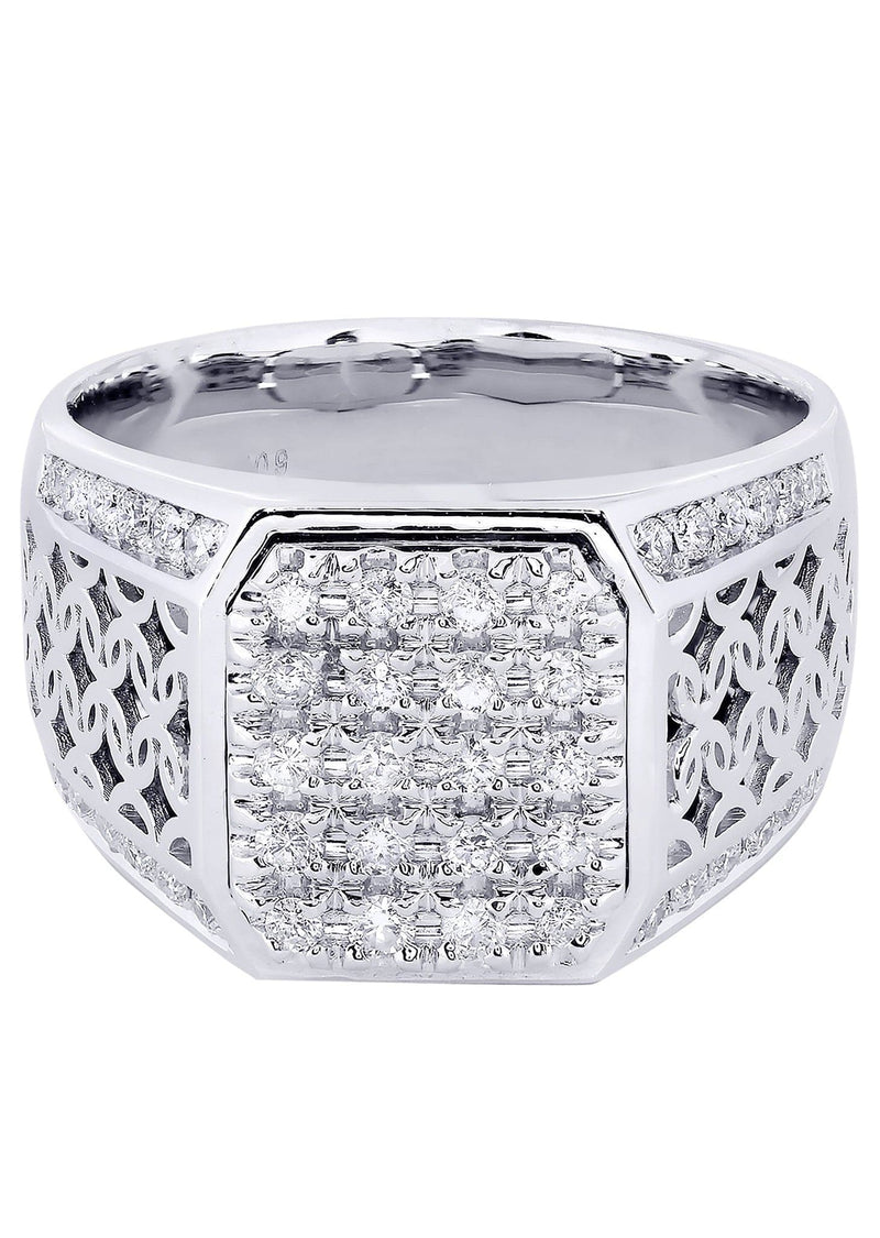 White Gold Mens Diamond Ring| 0.84 Carats| 14.01 Grams