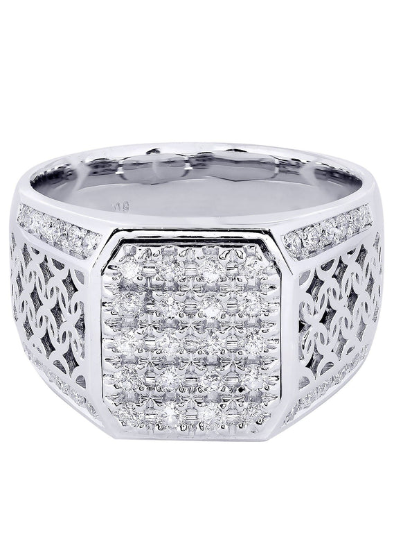 White Gold Mens Diamond Ring| 0.84 Carats| 14.01 Grams