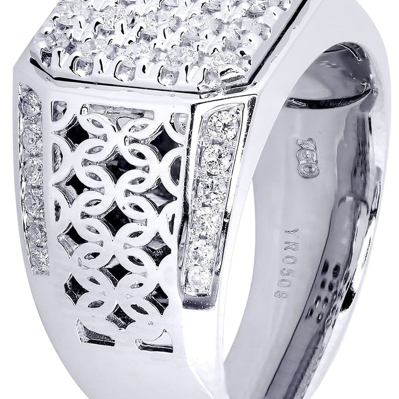 White Gold Mens Diamond Ring| 0.84 Carats| 14.01 Grams
