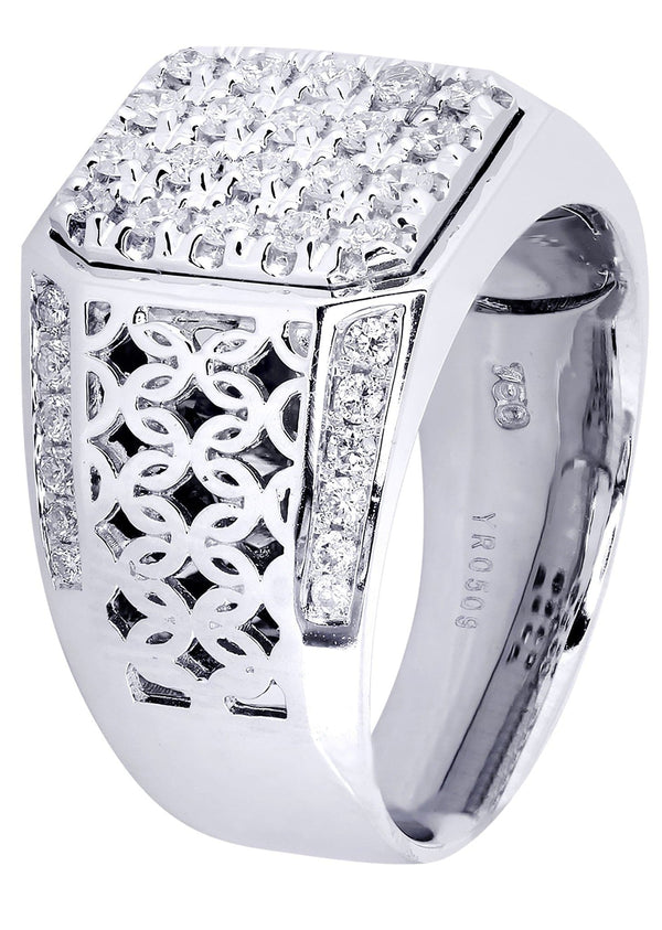 White Gold Mens Diamond Ring| 0.84 Carats| 14.01 Grams