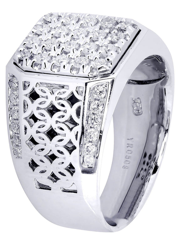 White Gold Mens Diamond Ring| 0.84 Carats| 14.01 Grams