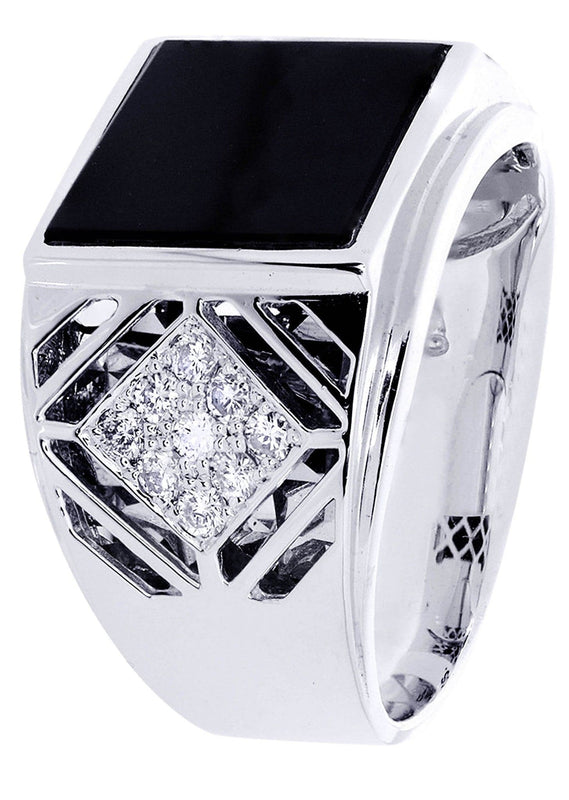 White Gold Mens Diamond Ring| 0.47 Carats| 12.25 Grams