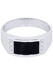 White Gold Pinky Diamond Ring| 0.12 Carats| 6.37 Grams