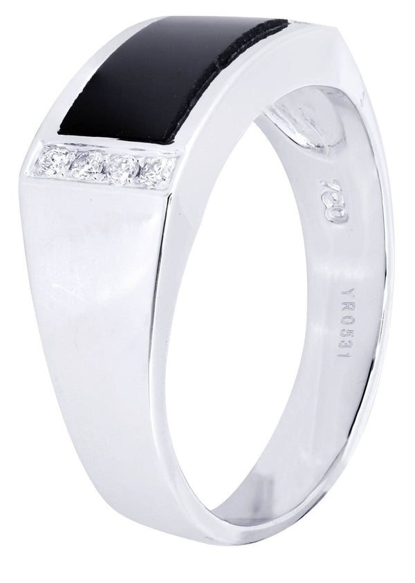 White Gold Pinky Diamond Ring| 0.12 Carats| 6.37 Grams