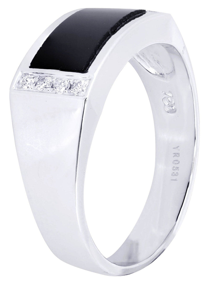 White Gold Pinky Diamond Ring| 0.12 Carats| 6.37 Grams