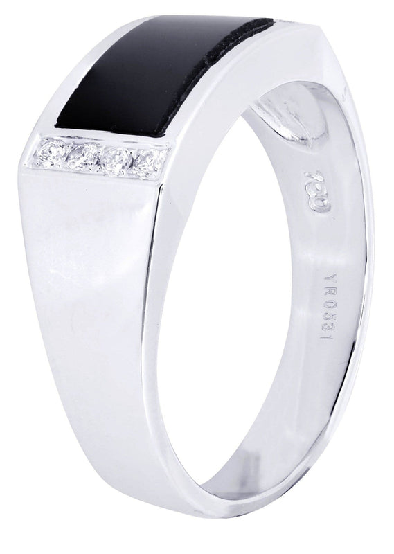 White Gold Pinky Diamond Ring| 0.12 Carats| 6.37 Grams