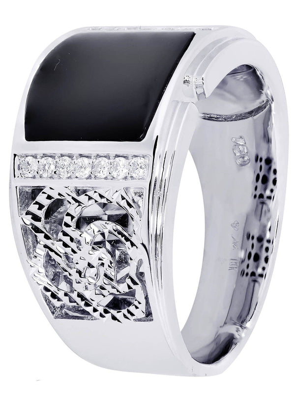 White Gold Pinky Diamond Ring| 0.19 Carats| 12.33 Grams